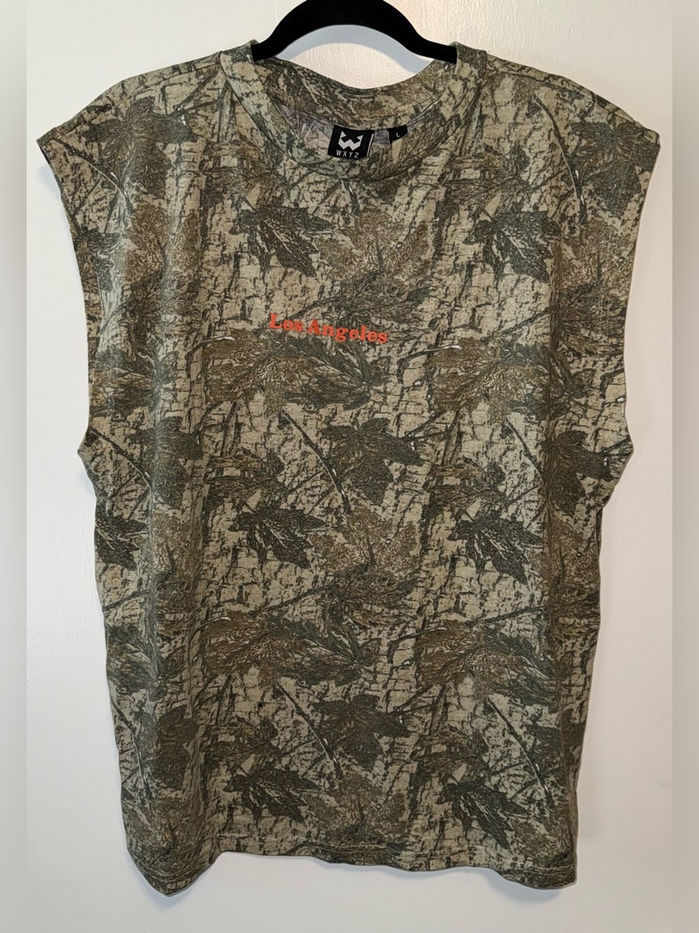 Men's Olive Camo Sleeveless Tank with Los Angeles Logo